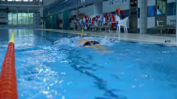 Homem nadando debaixo de água na piscina
 - Filmagem, Vídeo