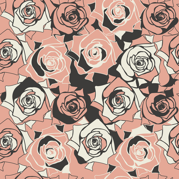 Abstract seamless pattern with roses - Vector, Image