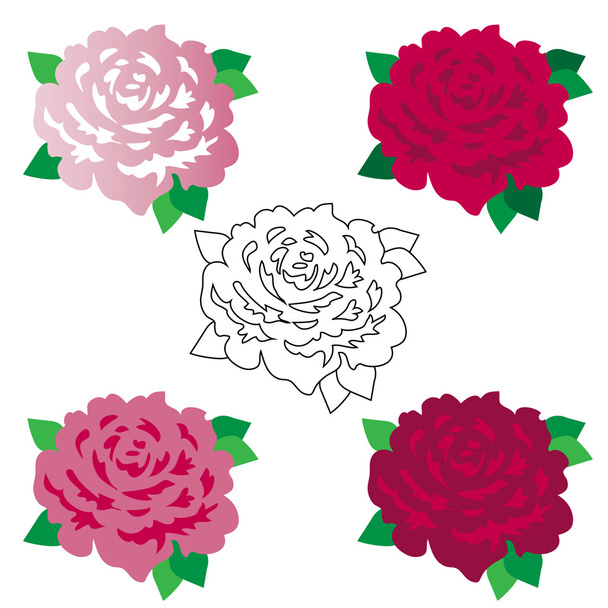 Ensemble de fleurs roses
 - Vecteur, image