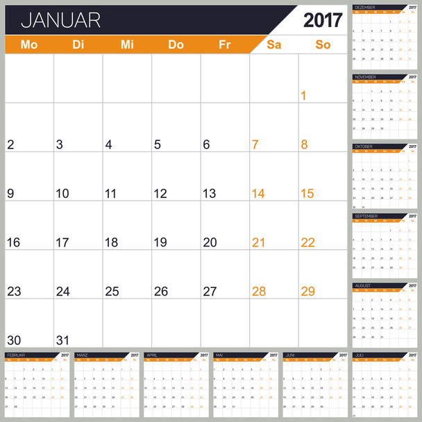 Німецький календар 2017
 - Вектор, зображення