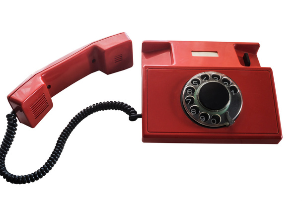 retro telefon na bílém pozadí - Fotografie, Obrázek