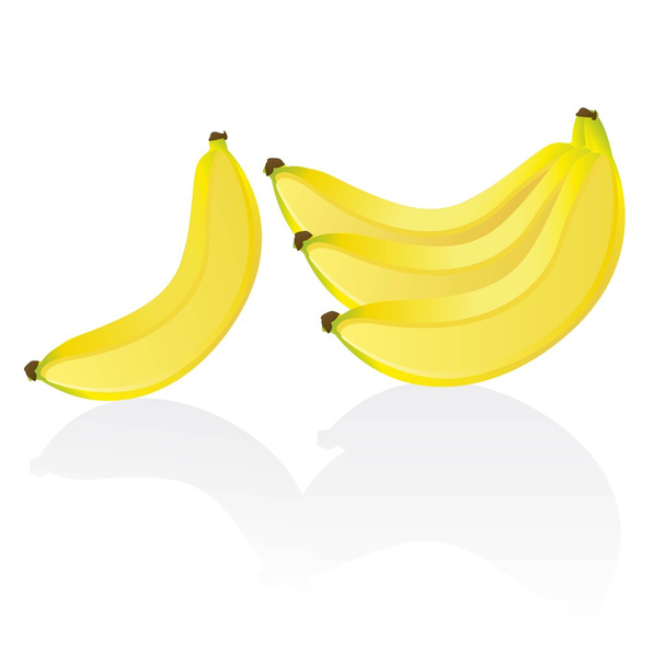 Banane und Bündel Bananen - Vektor, Bild