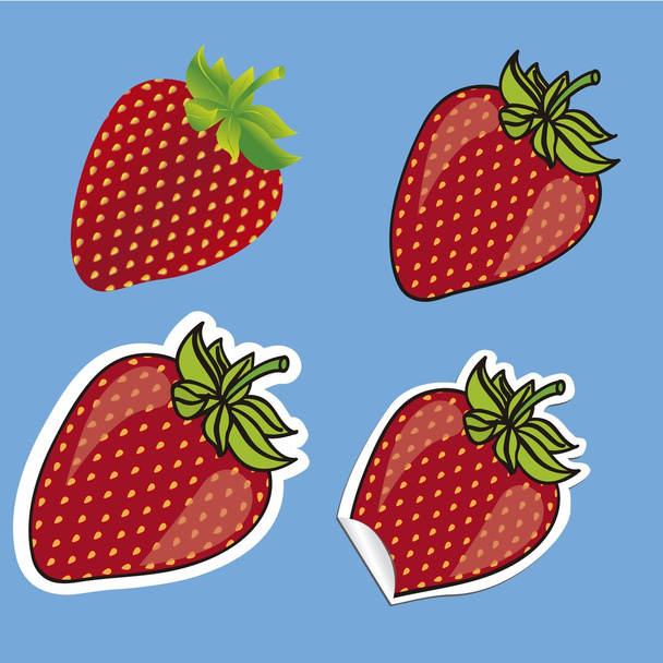 strawberries set - Vector, Image