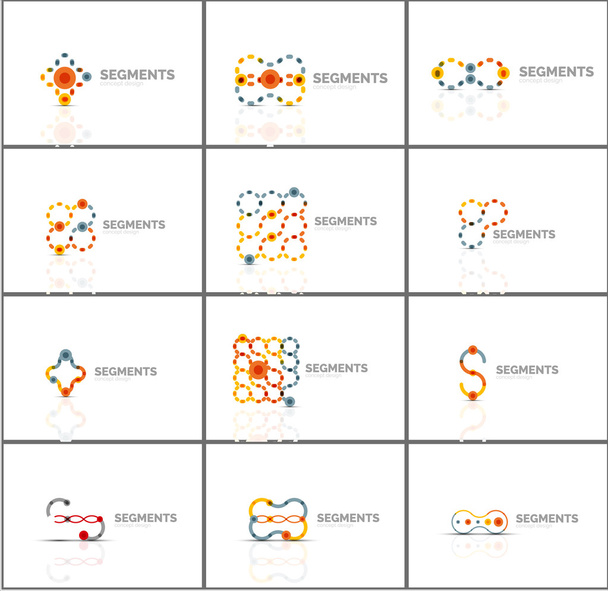 線形の抽象的なロゴや図形を旋回します。社章、ビジネス アイコン - ベクター画像