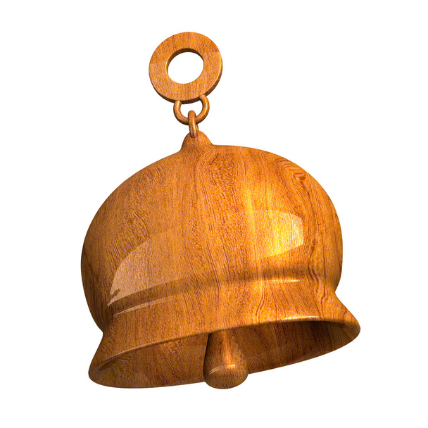 Bell in hout (3d) - Foto, afbeelding