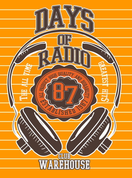 radio emblema vintage
 - Vector, imagen
