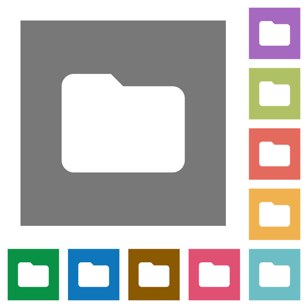 Folder square flat icons - Vector, Image