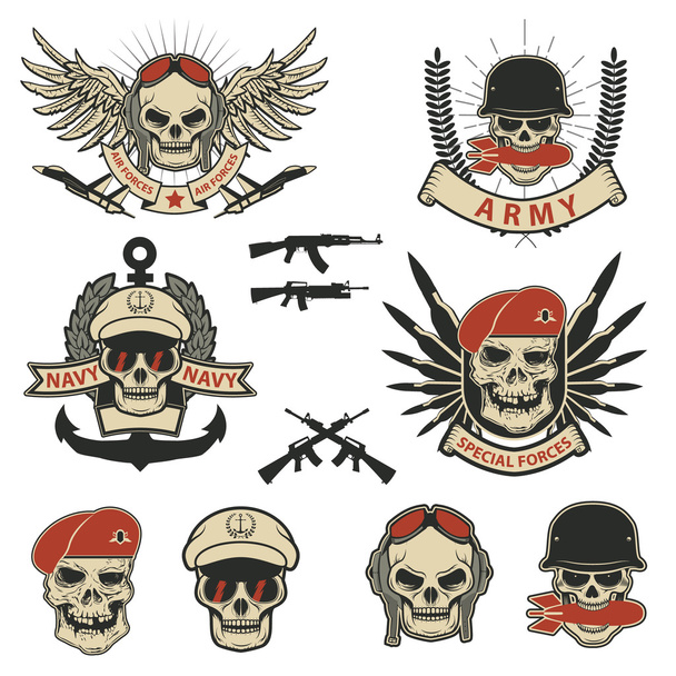 Set of special forces labels - Vector, Imagen
