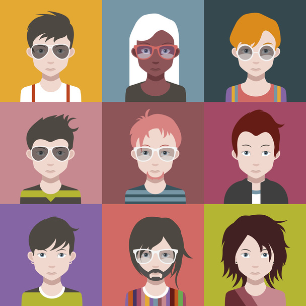 Ensemble de personnes icônes avatar
 - Vecteur, image