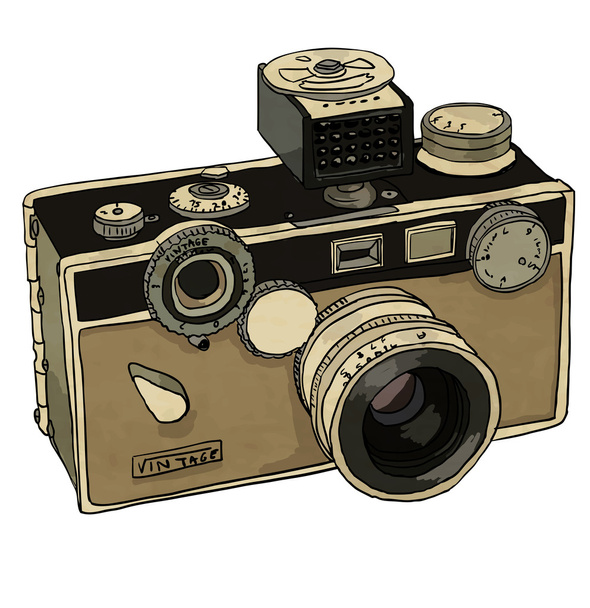 eski vintage fotoğraf makinesi - Vektör, Görsel