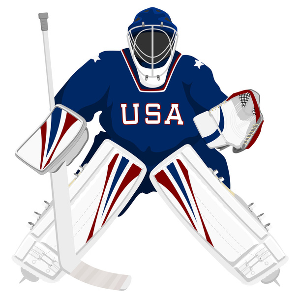 Team Usa jégkorong kapus - Vektor, kép