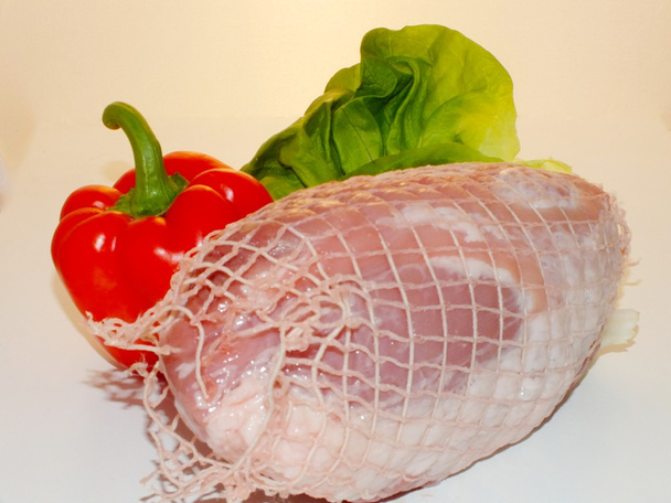 Carne de porco crua assada, assada
 - Foto, Imagem