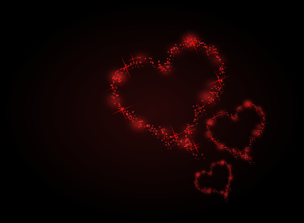 Três corações vermelhos em preto - Foto, Imagem
