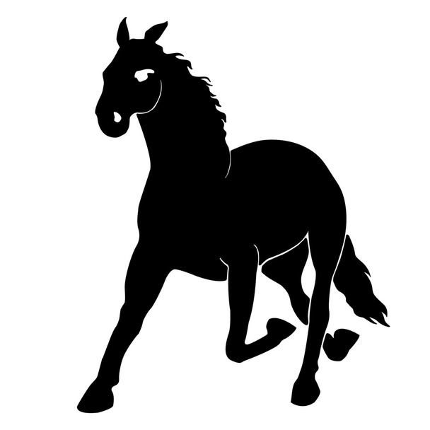 векторная иллюстрация лошадиного силуэта - Вектор,изображение