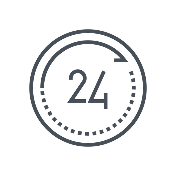Twenty four hours open icon - Vector, Image