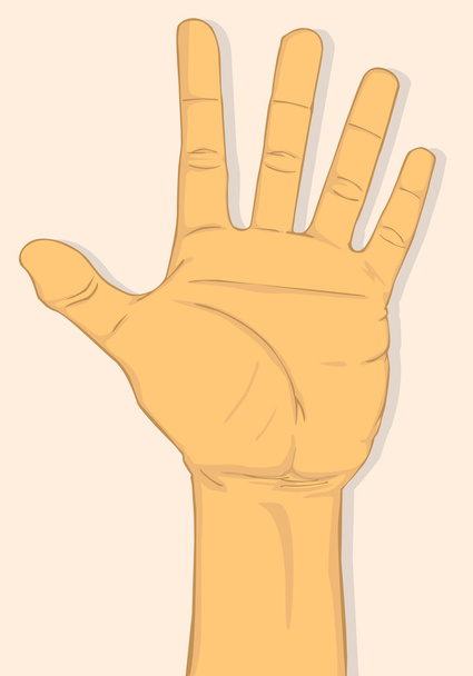 Sol el gösteri beş parmak. vektör ve illüstrasyon tasarımı - Vektör, Görsel