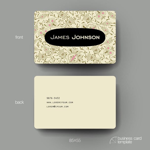 Πρότυπα επαγγελματικών καρτών αλλλά διάνυσμα με φόντο floral στολίδι - Διάνυσμα, εικόνα