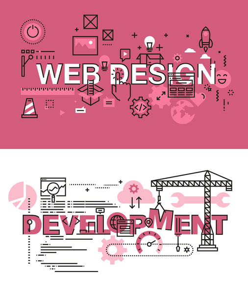 Conjunto de conceptos modernos de ilustración vectorial para el diseño y desarrollo de sitios web
 - Vector, imagen