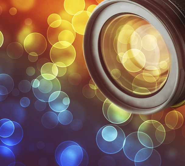 Lens of camera close up - Foto, Imagen