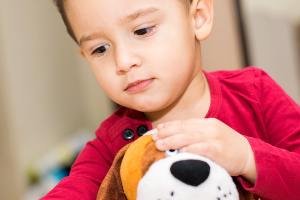 boy with soft toy - Photo, Image