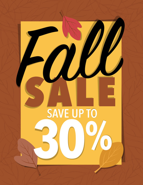 Fall sale leaf sign - Vector, Image