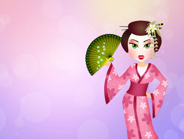 illustration of Geisha - Fotó, kép