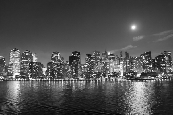 Financial District at night bw - Photo, Image