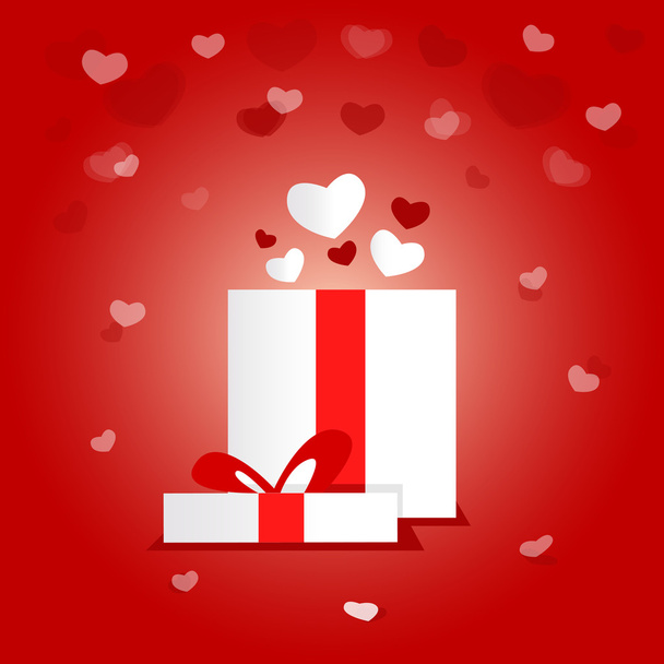 Gift Box Present Valentine Day Holiday Love Heart Shape - Διάνυσμα, εικόνα