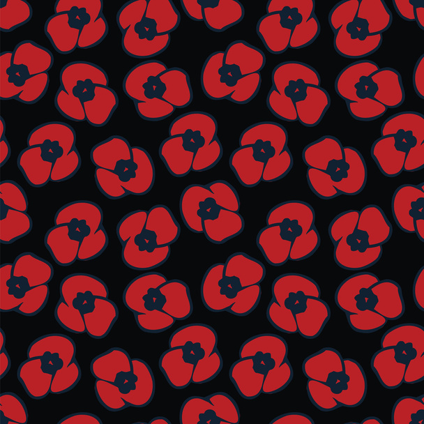 seamless pattern with poppy - Vector, Image