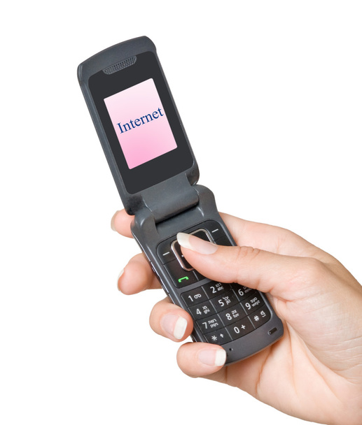 Мобільний телефон з "інтернетом", показаним на екрані
 - Фото, зображення