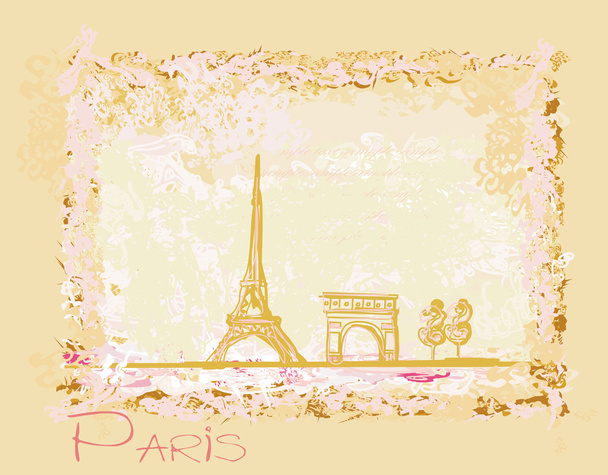 Vintage retro Eiffel card - Zdjęcie, obraz