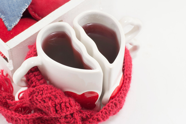 hrnek s čajem ve tvaru srdce - Fotografie, Obrázek