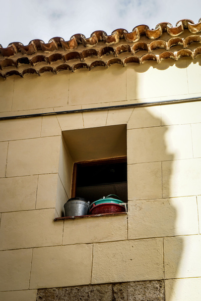 window opening with pots - Photo, Image