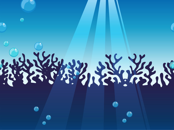 Seamless background with underwater scene - Vector, Image
