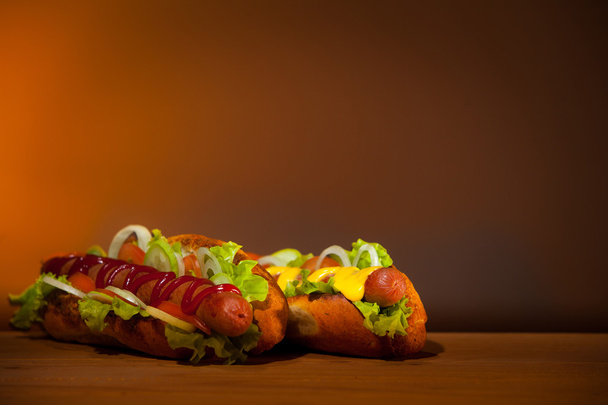 Two teasty hot dogs - Photo, image
