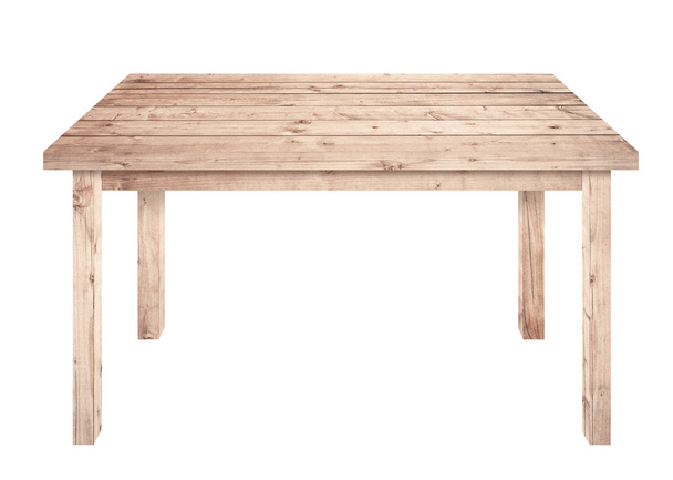 茶色の木製のテーブルが孤立した白い背景です。 - 写真・画像