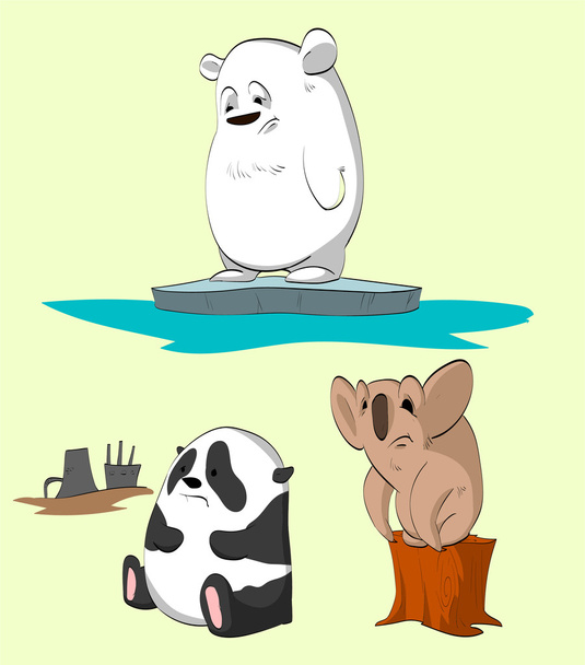 Animals losing their environment. - Vector, Image