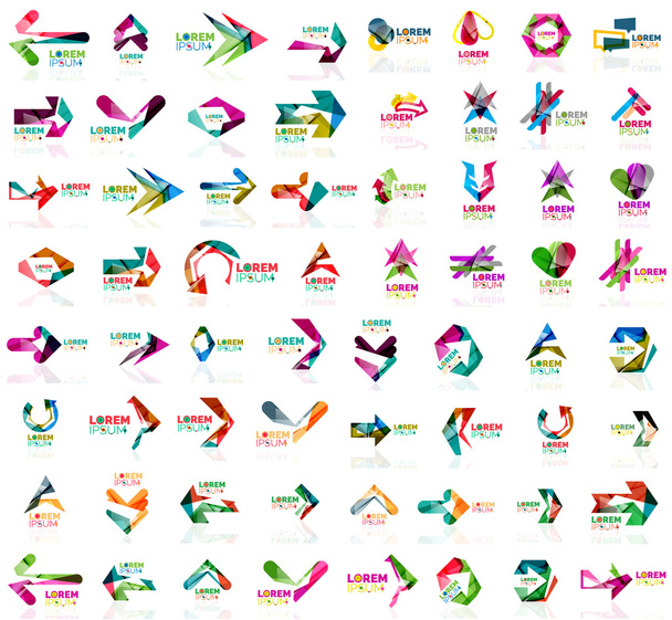 Set of geometric design arrow icons - Vector, Image