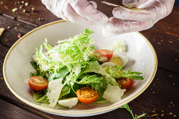 Healthy caesar salad - Photo, image