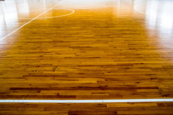 dřevěná podlaha basketbalové hřiště - Fotografie, Obrázek