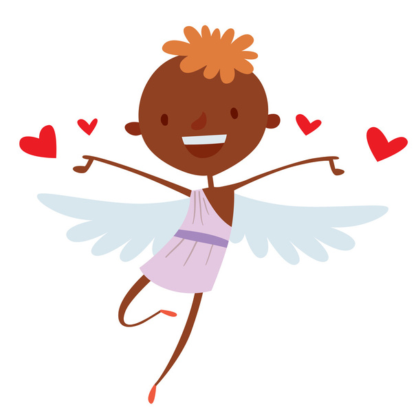 Valentine Day cupid angels cartoon style vector illustration - Vector, Image