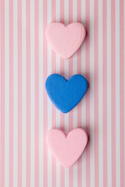 decorative hearts on nice pink white background - Photo, Image