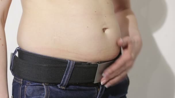 Mulheres corpo gordura barriga frente vista
. - Filmagem, Vídeo