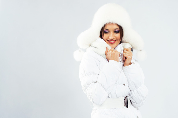 Lovely woman in winter clothing - 写真・画像