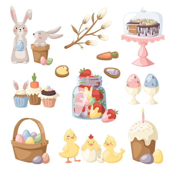 Easter holiday vector illustration - Vector, Image