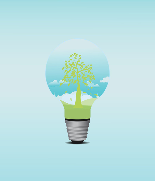Green Tree Bulb. - Vetor, Imagem