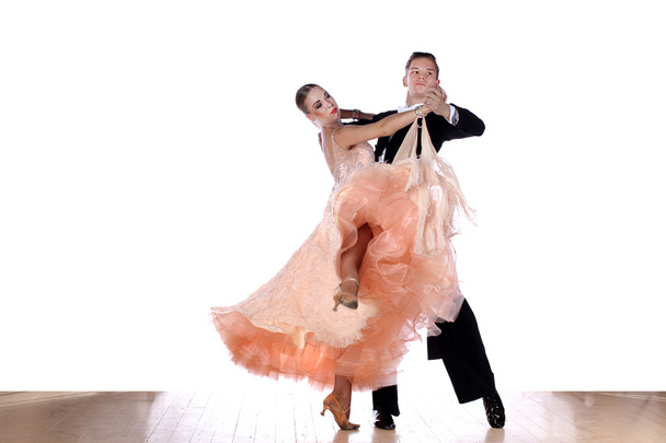 dancers in ballroom against white background - Photo, Image