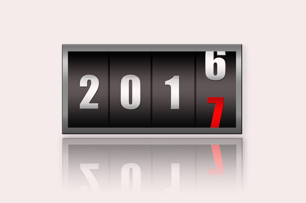 2017 countdown timer  isolated on white background. - Photo, Image