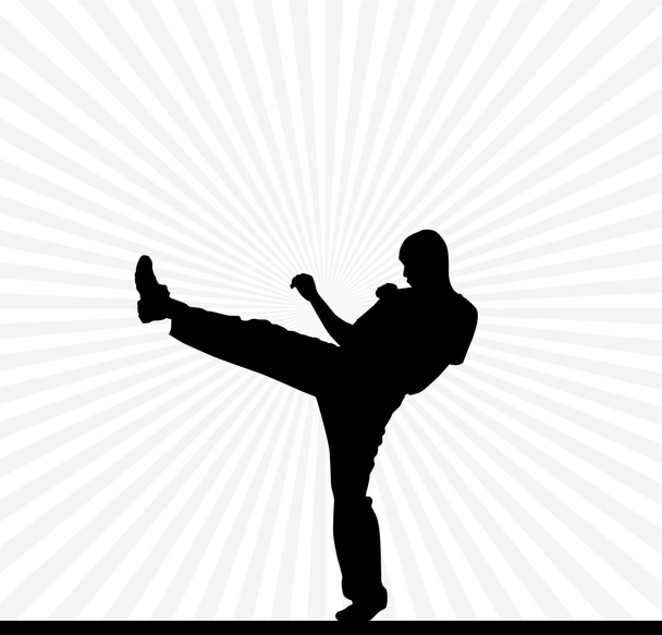 Fondo de silueta de karate
 - Vector, imagen