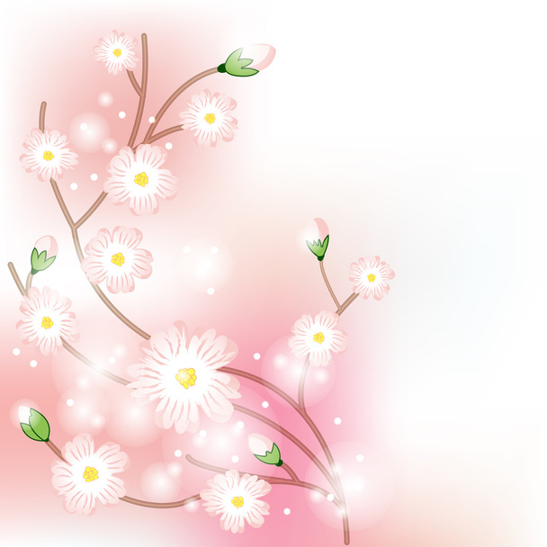 barevné pozadí s strom kvetoucí brunch - Vektor, obrázek